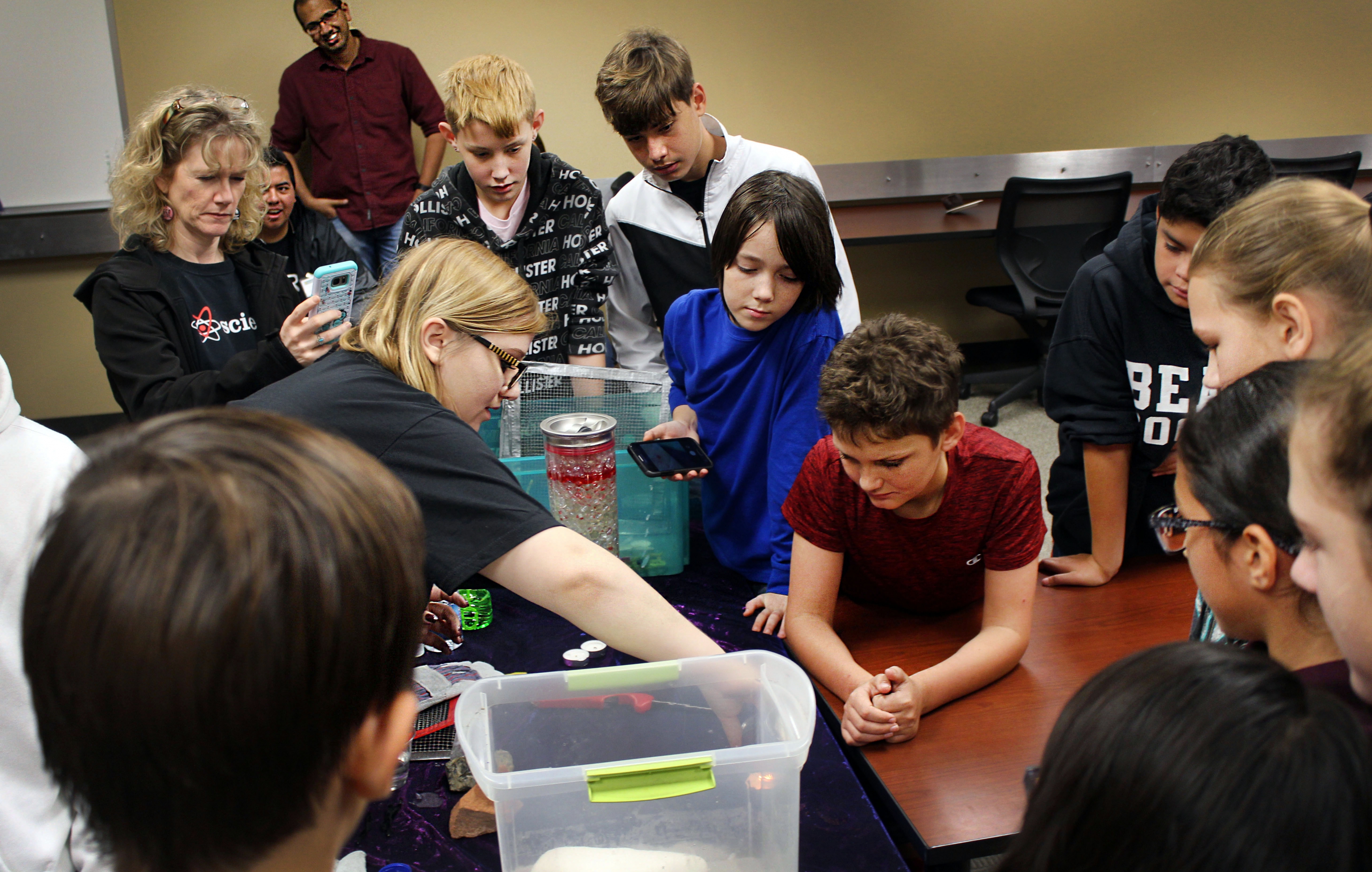 Teachers and students enjoy hands-on activities during Earth Science Week Career Day