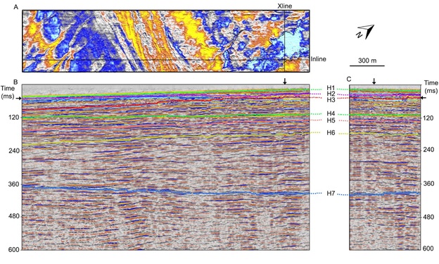 Image of the processed data that was collected from the UHR3D data imaging acquisition. Data shows volume and some dimensionality of the shallow depth.