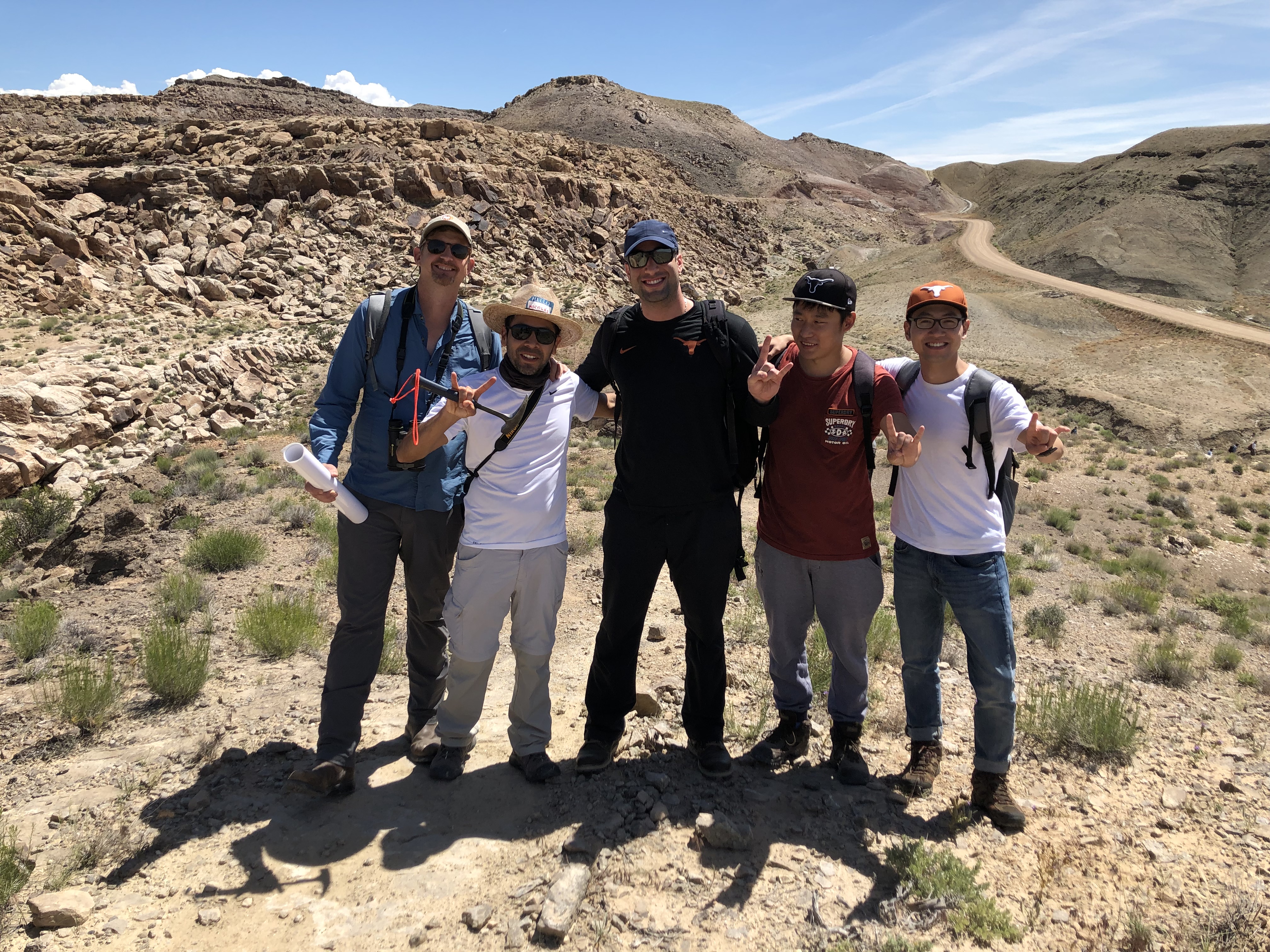 Tip Meckel (left) joins four others in the field at Little Grand Wash, UT