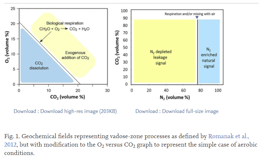 image of a graph showing the biological processes that result in CO2 in the environment based on the ratios of different elements