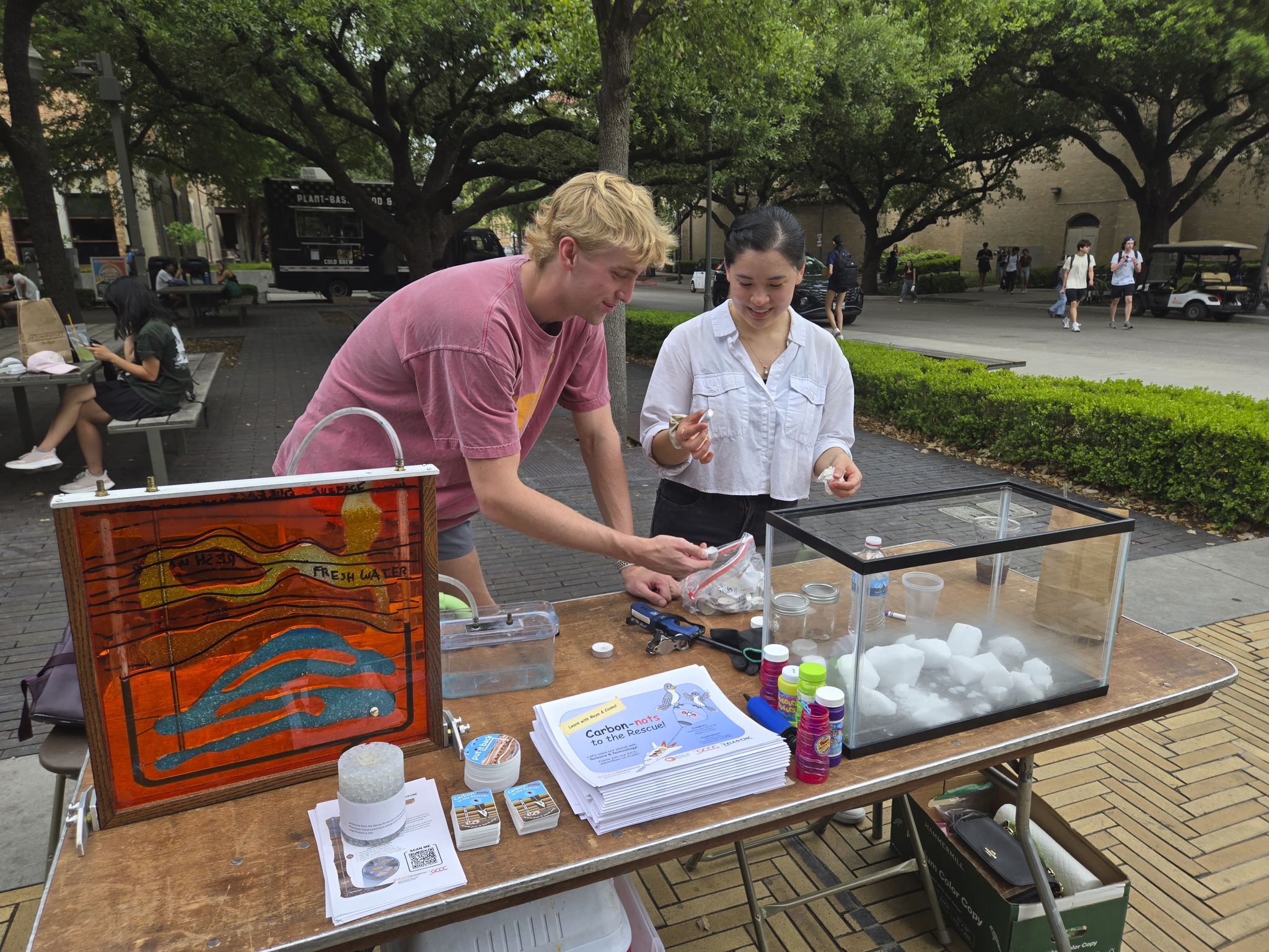 Cecil Armstrong and Angela Luciano at UT Earth Day Fair