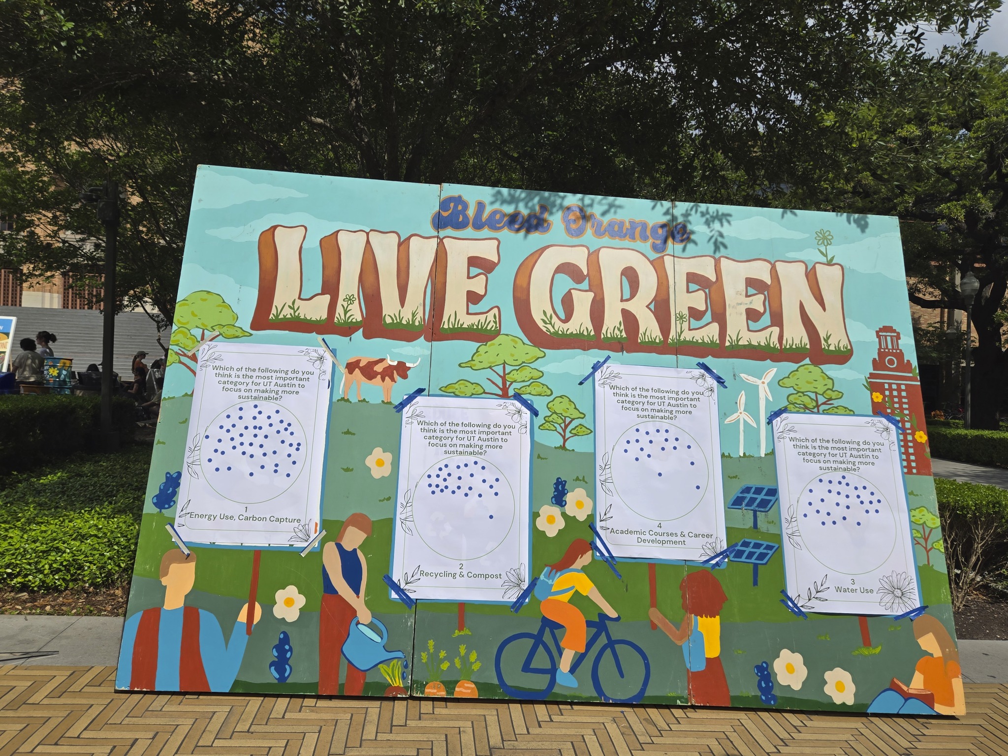 Live Green sign at UT Earth Day Fair